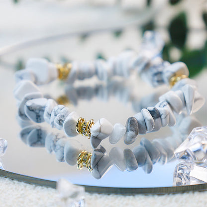 Stilvol Armband aus Naturstein und Kristallperlen - Celine
