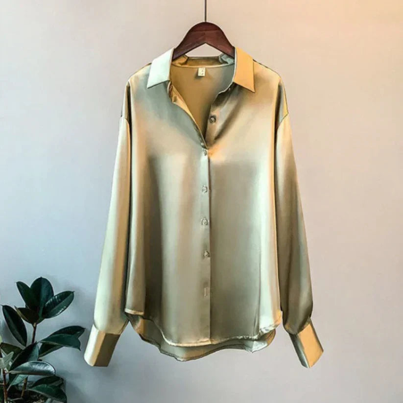 Stilvolle Satin Damenbluse - Elina