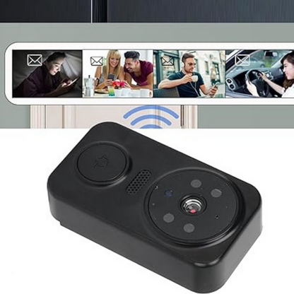 Schwarze Smarte Wi-Fi Türklingel mit Kamera – Noctiq