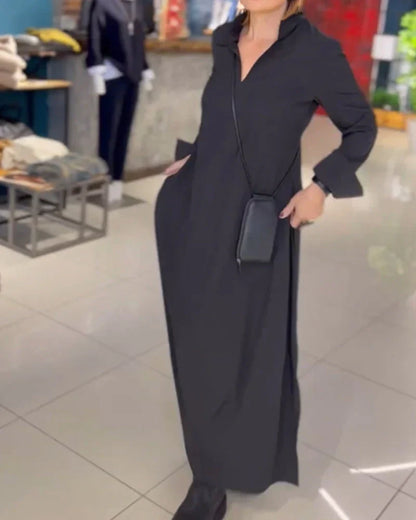 Lange Loose Kleid mit Seitenschlitz - Noémie