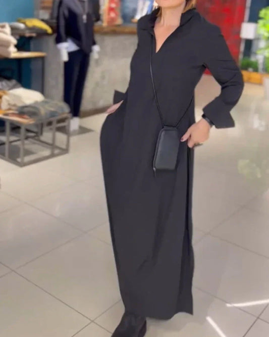 Lange Loose Kleid mit Seitenschlitz - Noémie