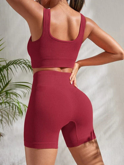 Zweiteiliges Damen Fitness-Set mit Shorts & Sport-Top – Sienna