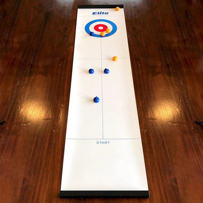 Mini-Tischcurling Spiel für Zuhause mit Gleitsteinen & Magnetstangen