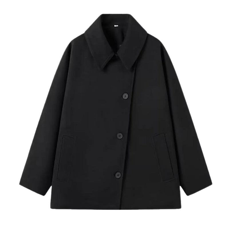 Damen Übergangsjacke im Oversized Look mit Knopfverschluss – Selina