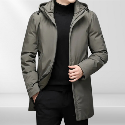 Klassische Herren Kapuzenjacke mit Entendaunenfüllung – Matteo