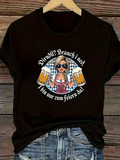 Damen Plus Size Kurzarm T-Shirt – Liesl Oktoberfest 2025