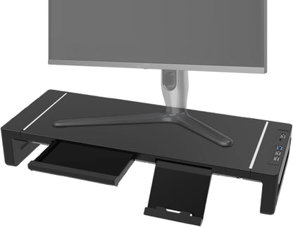 Höhenverstellbarer Monitorständer mit Schublade – Stravon