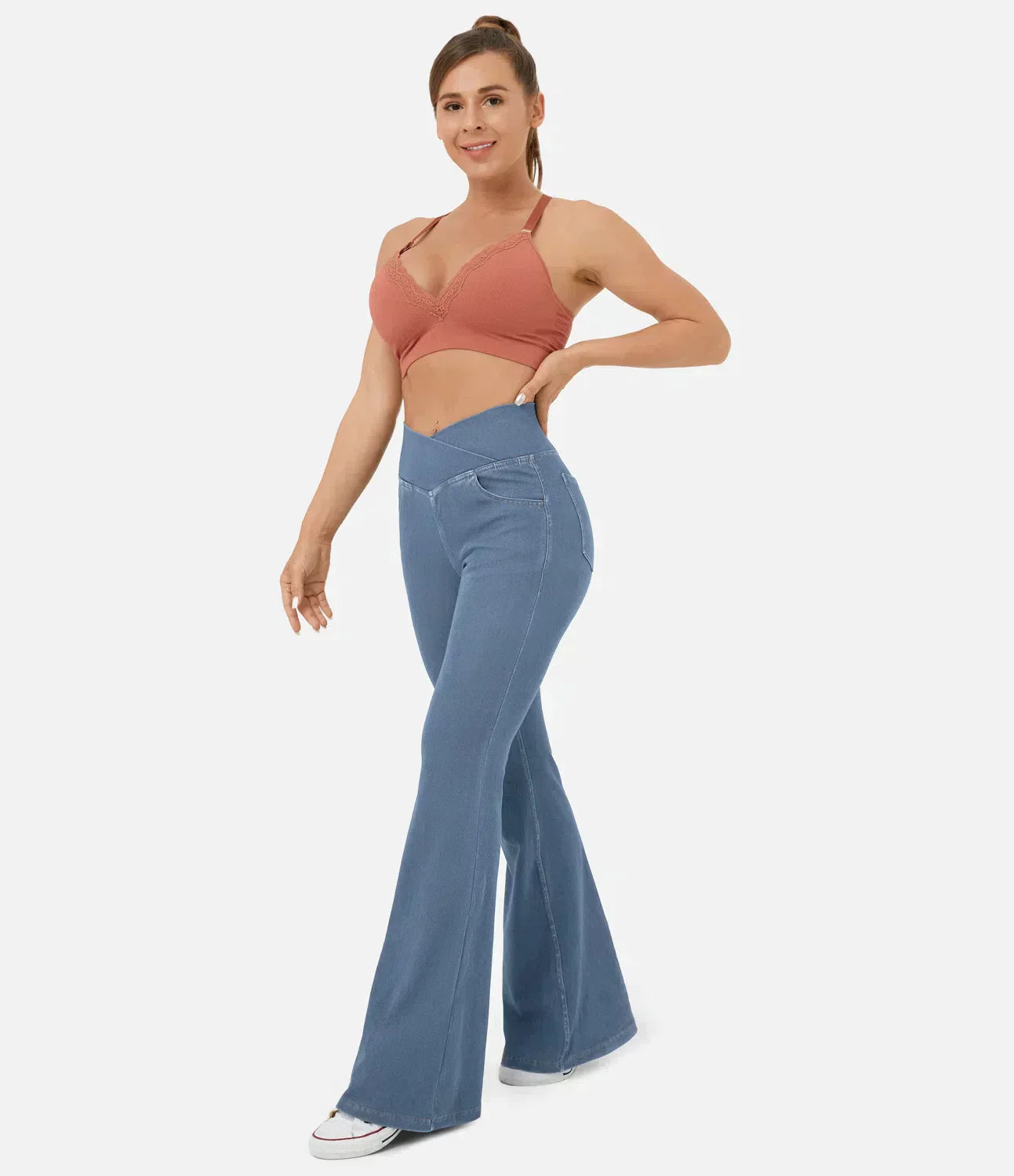 Stilvolle Bootcut-Jeans für Damen - Rosa