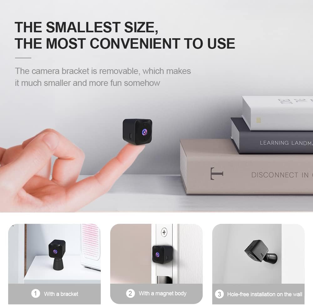 Mini-Sicherheitskamera 4K WiFi Verborgene Innenkamera mit Nachtsicht
