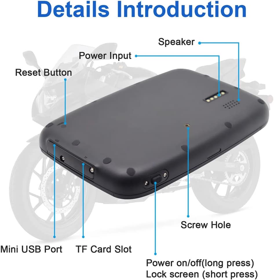 Tragbarer Motorradmonitor mit 5" (12,7 cm) IPS-Bildschirm – RideMate