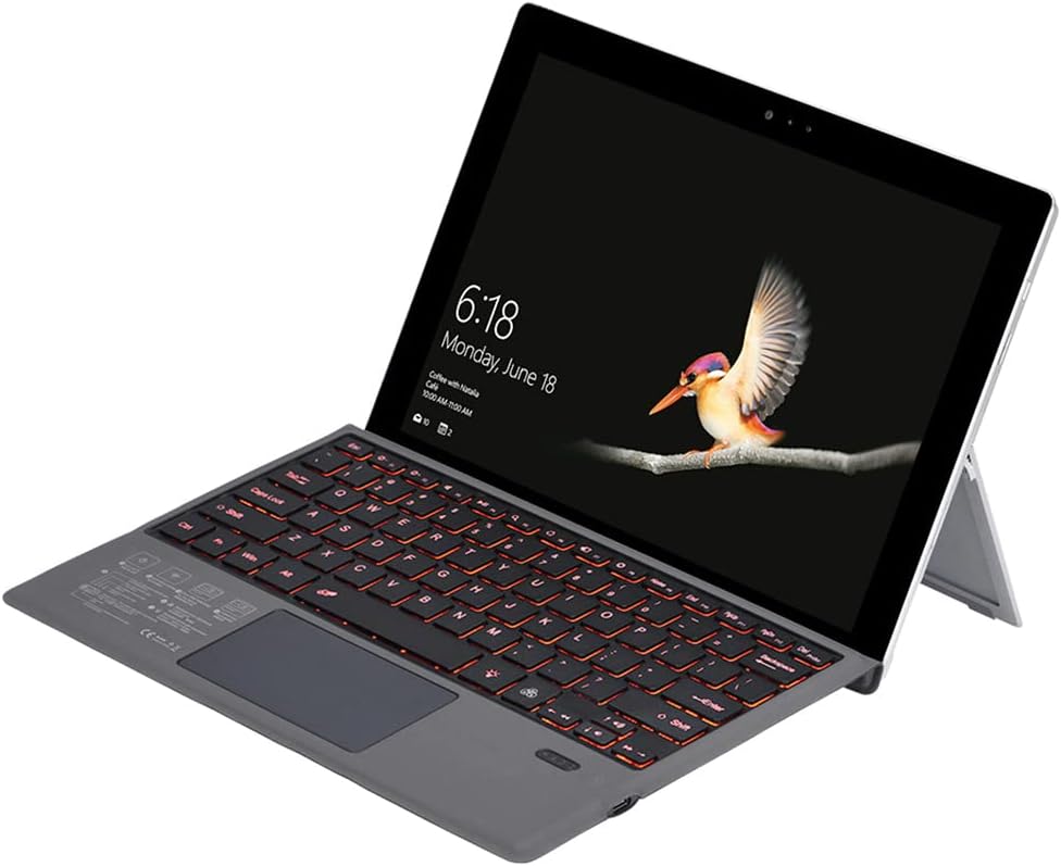 Kabellose Bluetooth-Tastatur mit Hintergrundbeleuchtung und Touchpad für Surface Pro – Nexora