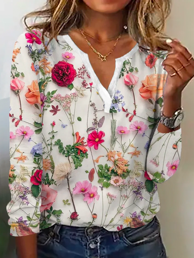 Trendy Blumenmuster Pullover - Lana