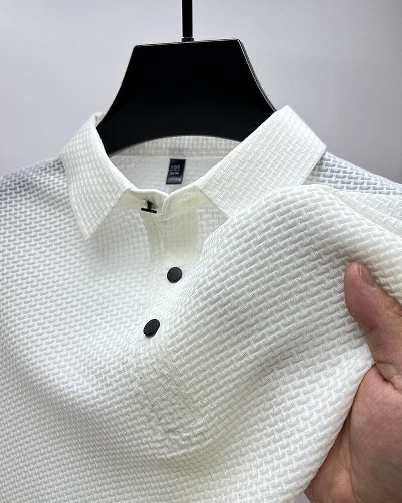 Herrenpolo aus atmungsaktivem Mesh – Matteo