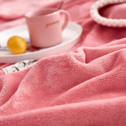 Rosa Flanell-Fleece-Decke - BlushCozy