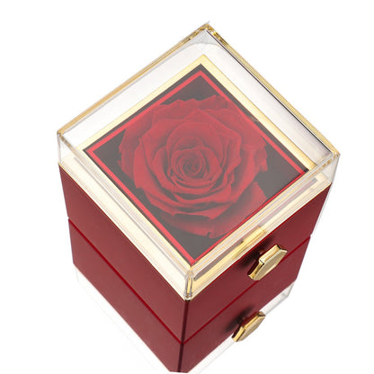 Kette & Rose in luxuriösem Schmuckkästchen mit versteckter Überraschung - Lunavia