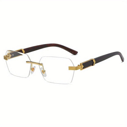 Randlose Sonnenbrille mit Rechteckigen Gläsern und Kunstholz-Bügel – Verro