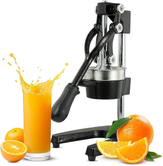Gusseisen-Handpressentsafter mit 99 % Ausbeute und Edelstahl-Gehäuse – Orvado