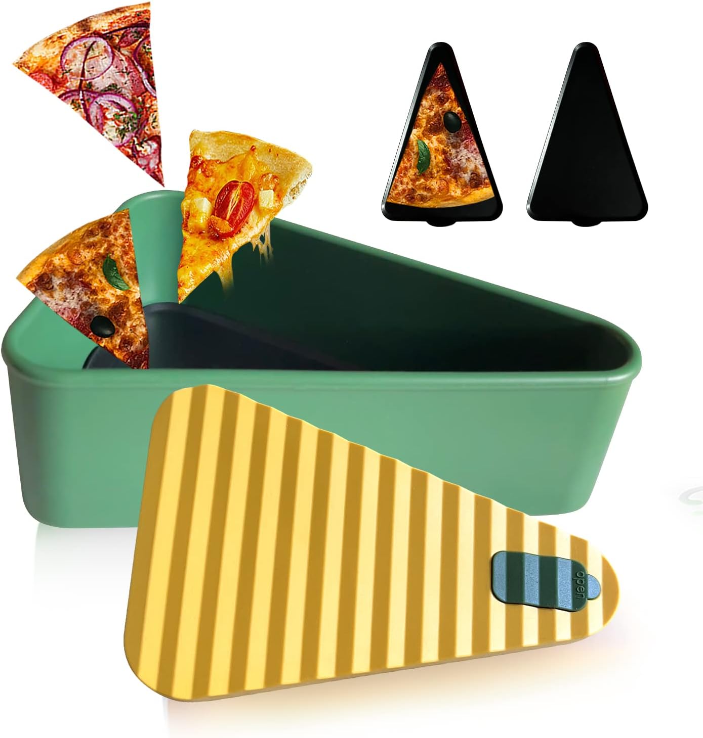 Wiederverwendbarer Pizzalagerbehälter mit 2 Tabletts – SliceSafe (1+1 GRATIS)