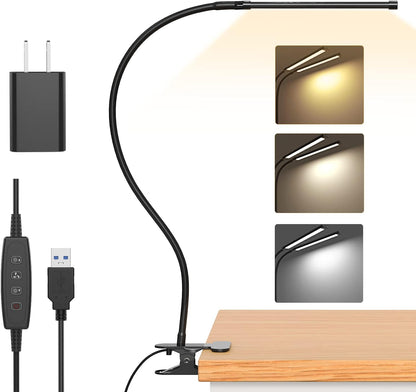77 LED Schreibtisch-Klemmlampe mit USB-Stromversorgung und flexiblem Schwanenhals – Serava