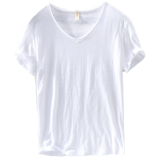 Herren V-Ausschnitt Leinen Shirt – Luca