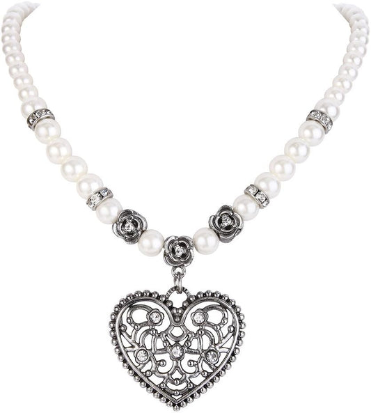 Perlenkette mit Herzanhänger – RosenHerz Oktoberfest 2025