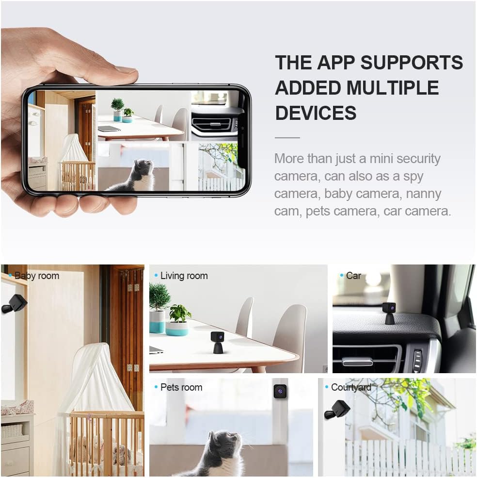 Mini-Sicherheitskamera 4K WiFi Verborgene Innenkamera mit Nachtsicht