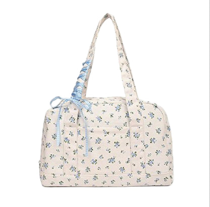 Bow Duffle Bag – Große Canvas-Wochenendtasche mit Bandakzent – Floria