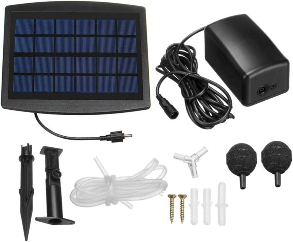 Solarbetriebene Luftpumpen-Kit 2,5 W mit Schläuchen und Steinen