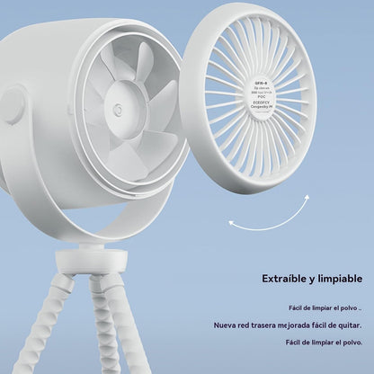 Wiederaufladbarer Clip-on-Kinderwagenventilator mit Nachtlicht 100 Geschwindigkeiten