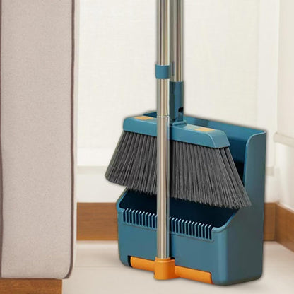 Große Besen- und Kehrschaufel-Set – langer Griff mit 180° drehbarem Besenkopf – Clavira