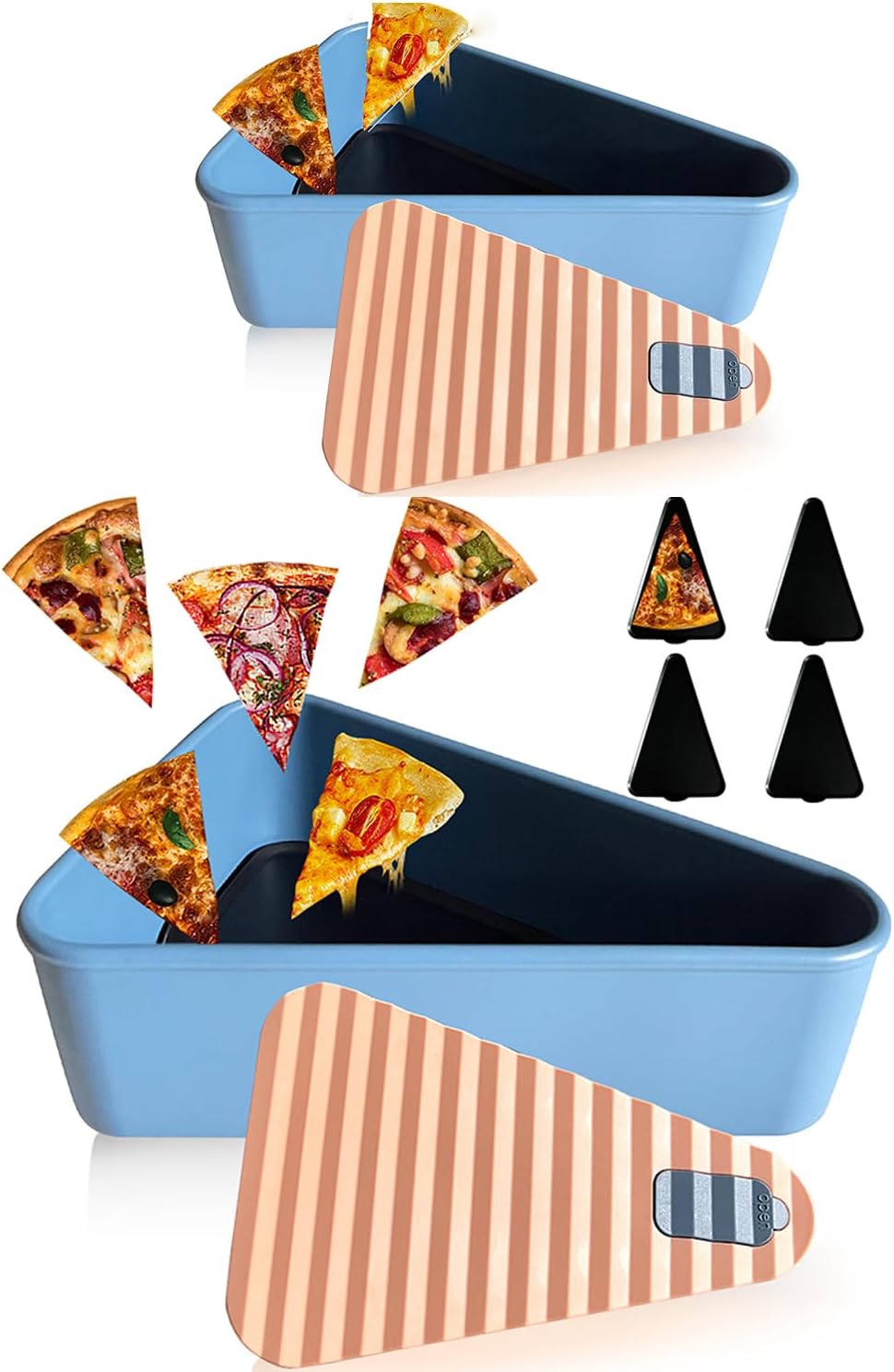 Wiederverwendbarer Pizzalagerbehälter mit 2 Tabletts – SliceSafe (1+1 GRATIS)
