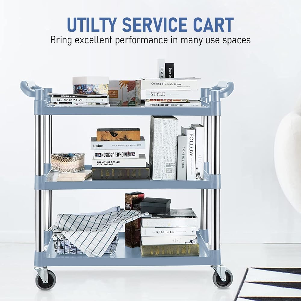 3-Tier-Rollservicewagen mit verriegelbaren Rädern – ServePro