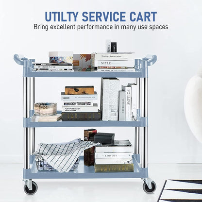 3-Tier-Rollservicewagen mit verriegelbaren Rädern – ServePro
