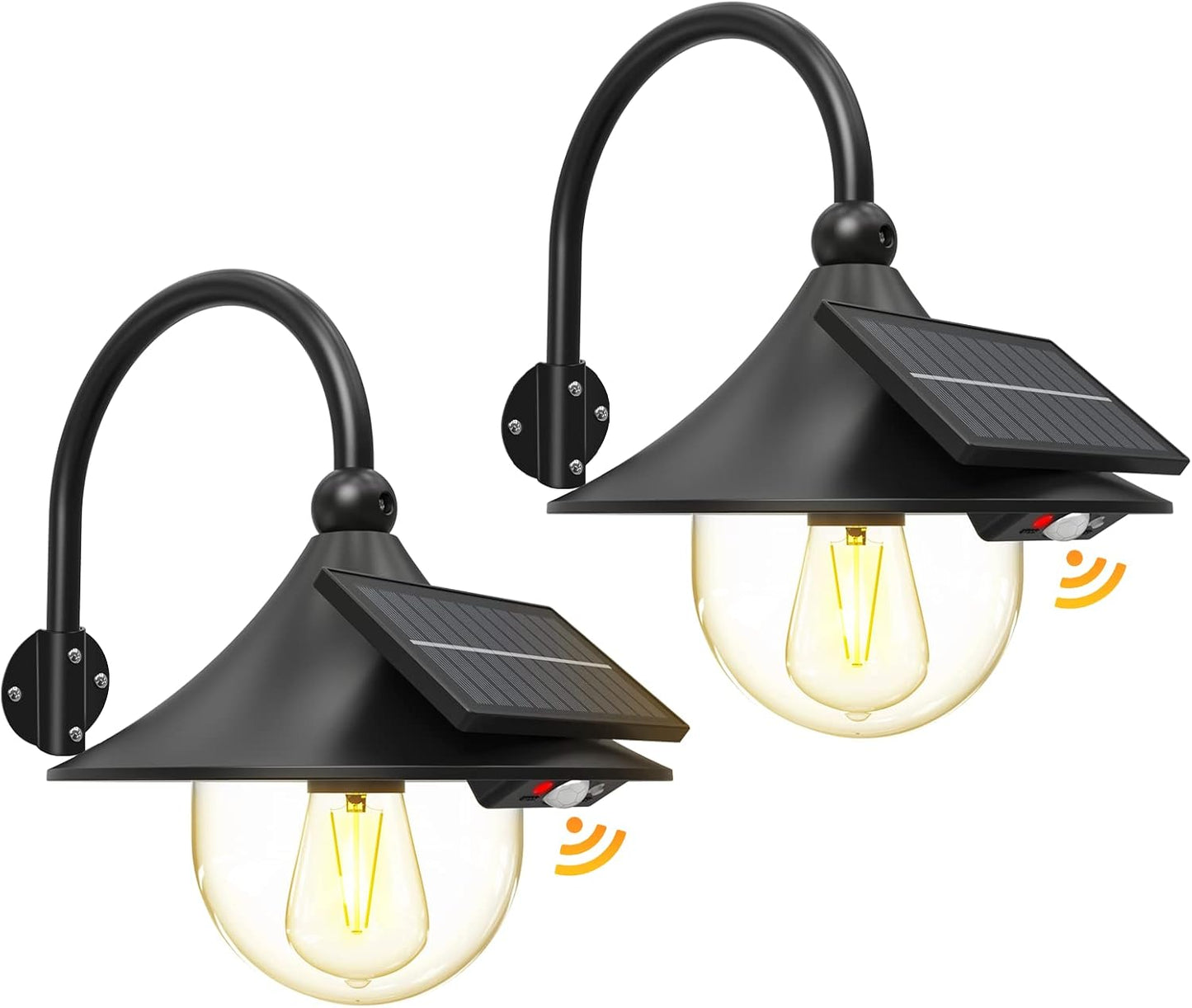 Solarbewegungsmelder für Scheunenwände mit 3 Modi und Flexarm-Design (2er-Pack) – Halden