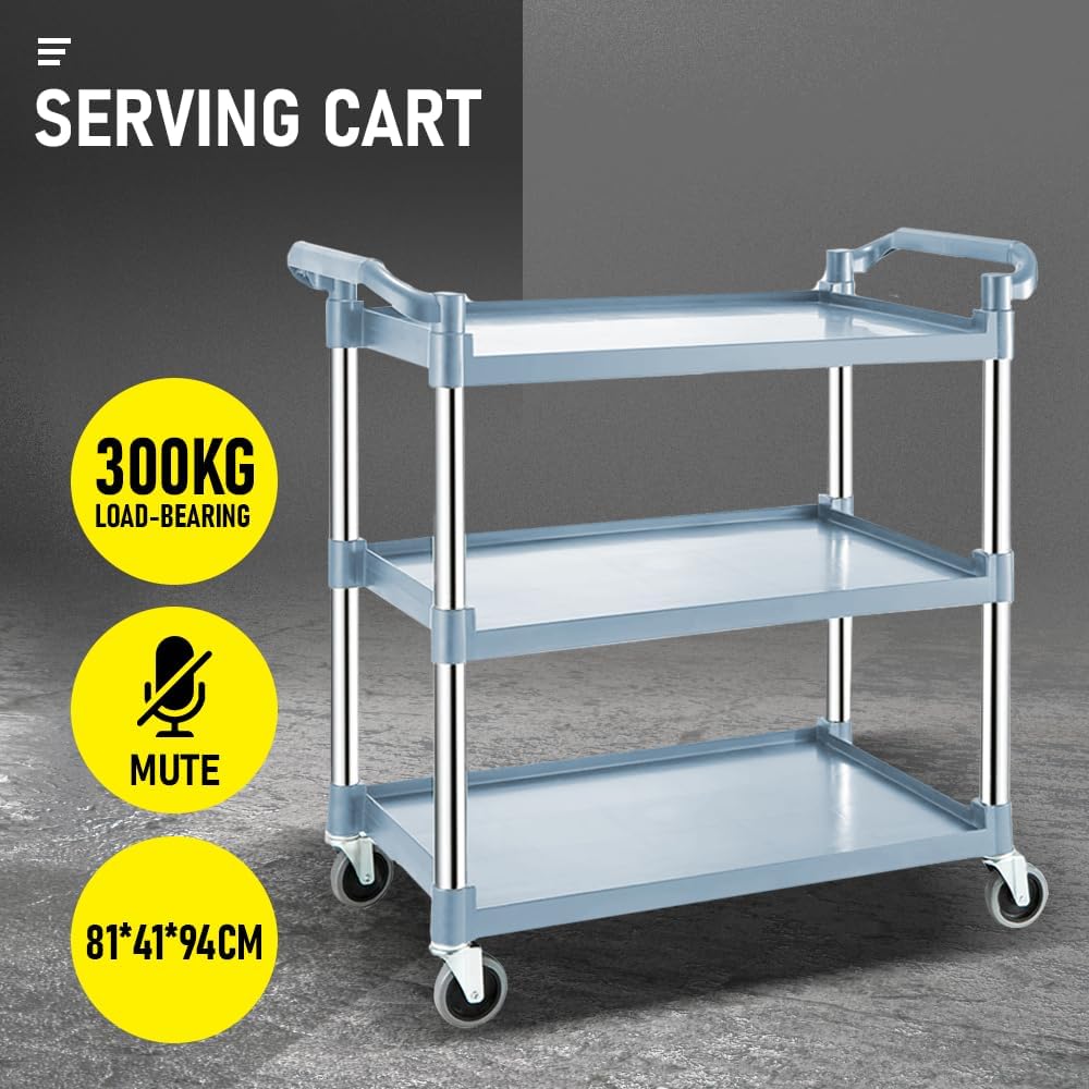 3-Tier-Rollservicewagen mit verriegelbaren Rädern – ServePro