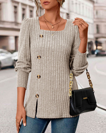 Stricktop für Damen mit Knöpfen – Mireille
