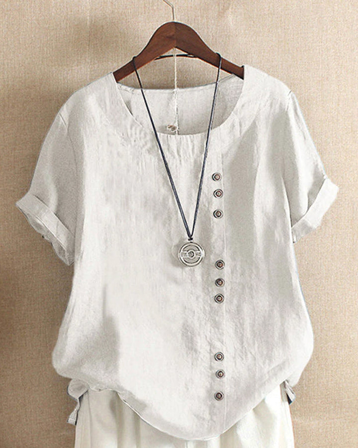 Einfache T-Shirt mit kurzen Ärmeln und rundem Hals – Samantha