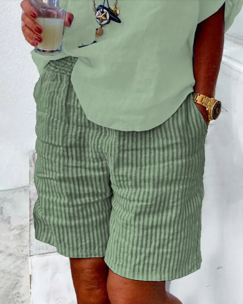 Gestreifte Sommer-Shorts für Damen – Léonie