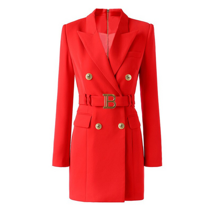 Stilvolles Einfarbiges Blazer-Kleid - Celeste