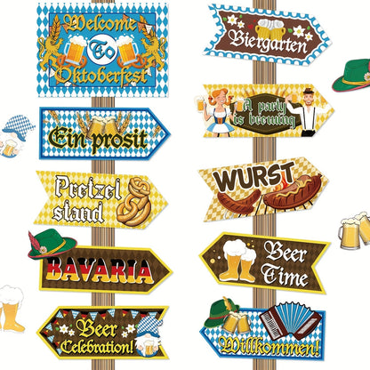 Oktoberfest Party-Dekoschilder 3 Sets (je 10 Stück) – WiesnSchilderSet Oktoberfest 2025