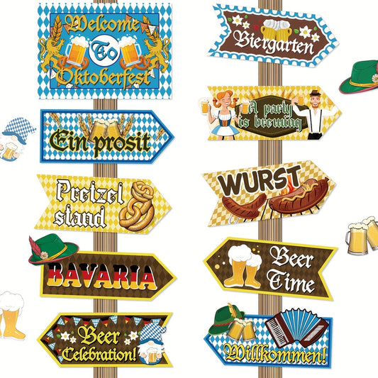 Oktoberfest Party-Dekoschilder 3 Sets (je 10 Stück) – WiesnSchilderSet Oktoberfest 2025