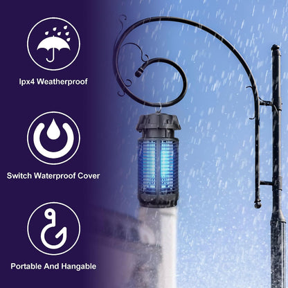 Elektrischer Insektenvernichter mit 20W UV-Licht und 4200V Netz, IPX4 wasserdicht – Zeytra