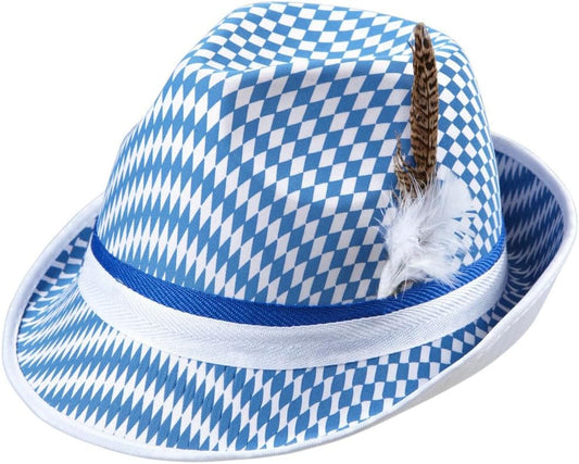 Trachtenhut im Rautenmuster mit Feder – BayernStyle Oktoberfest 2025