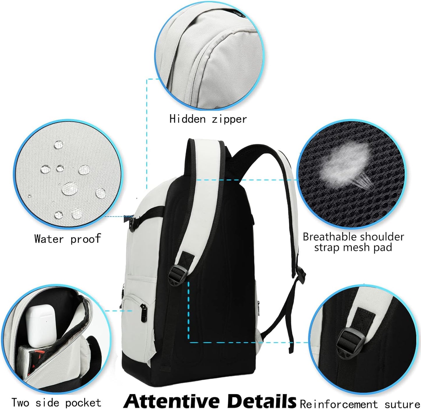 Dun 15,6" Reise- und Arbeits-Laptop-Rucksack mit Organizer-Fächern