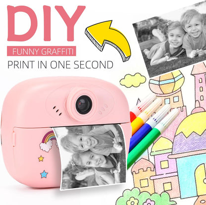 Sofortdruck Kinderkamera mit Dual-Linse, HD-Video und Kreativ-Set – Lymora