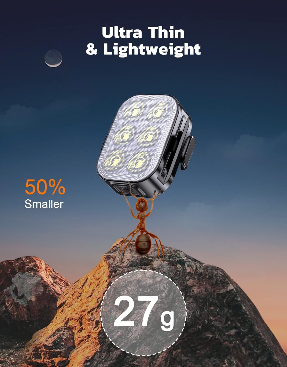 Ultra schlanke USB wiederaufladbare Fahrradlichter Set mit 4+6 Modi – SlimBeam