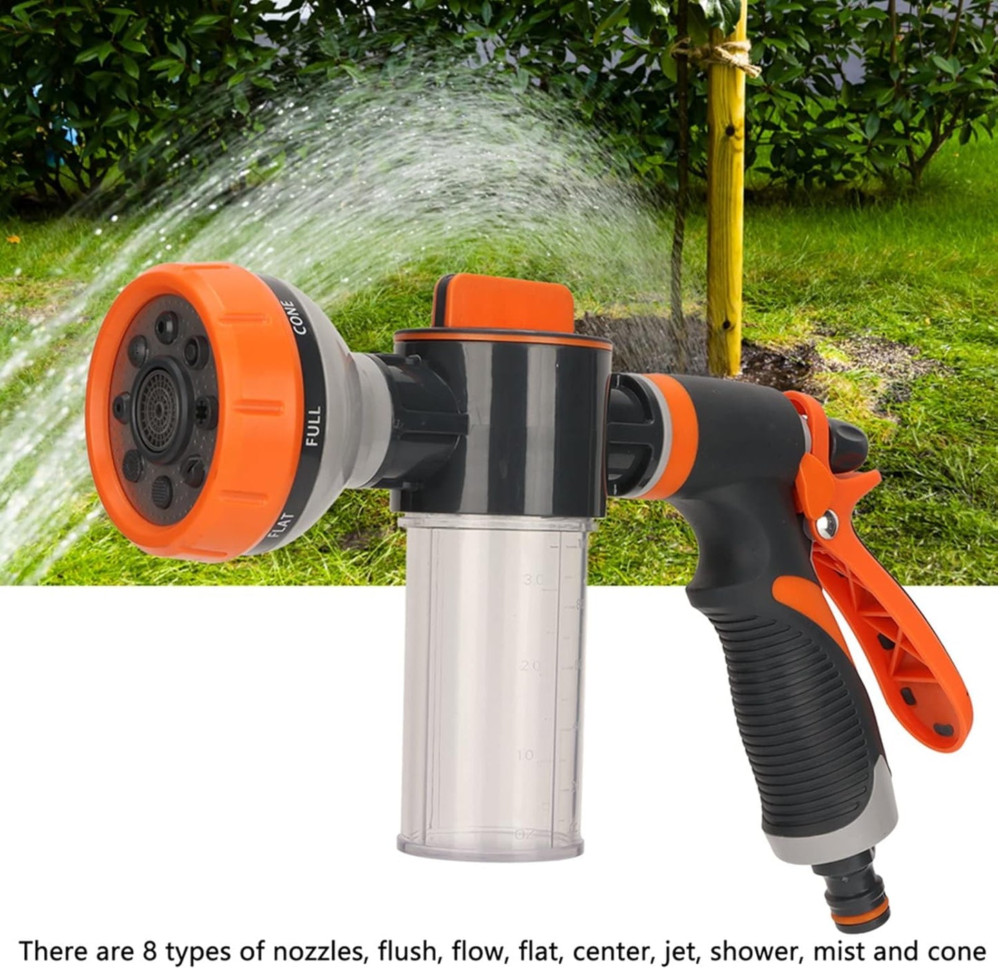Gartenbewässerung Schaum-Sprühgerät 8 Modi Hochdruck-Handdusche