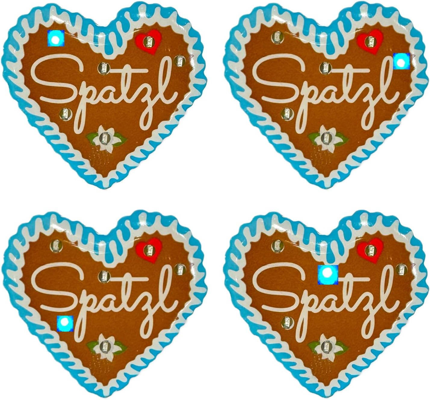 LED Lebkuchenherz Pins (4er-Set) – HerzGaudi Oktoberfest 2025