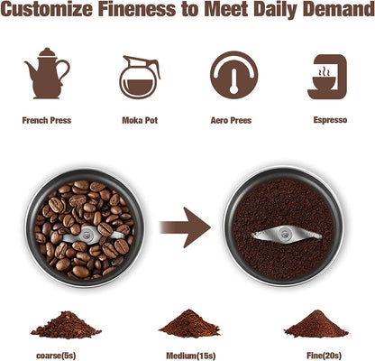 Elektrische Kaffee- und Gewürzmühle mit abnehmbarem Becher – BrewMate
