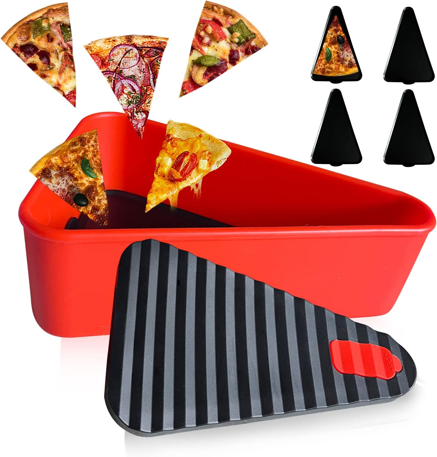 Wiederverwendbarer Pizzalagerbehälter mit 2 Tabletts – SliceSafe (1+1 GRATIS)